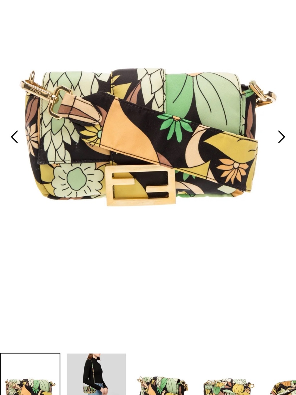 Fendi Nylon Floral baguette Bag